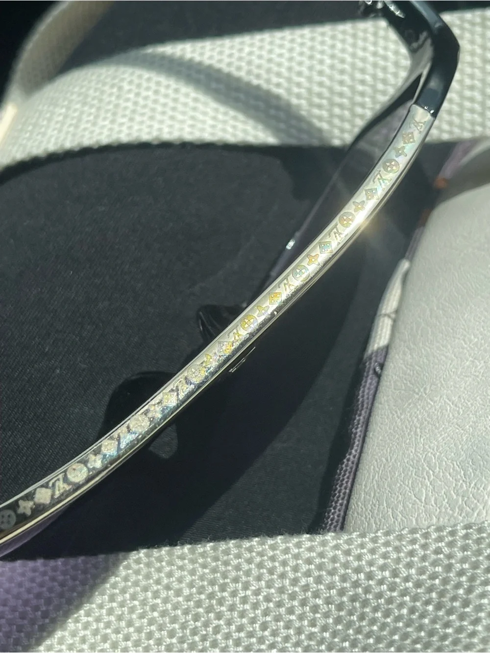 Louis Vuitton Black Sunglasses with Purple Lenses